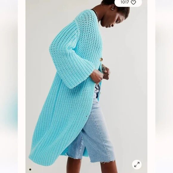 Free people Offside Crystal Seas longline cardigan XS NWT *HOST PICK* - Picture 2 of 6